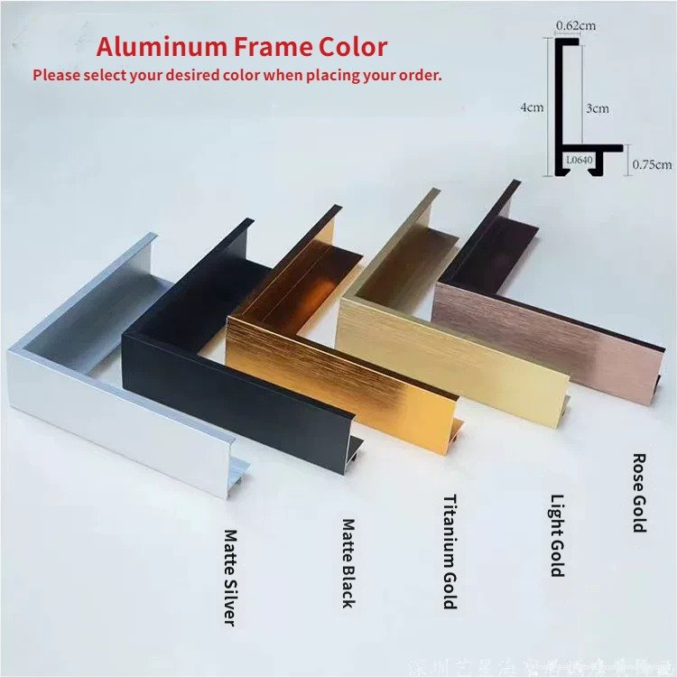 Custom Aluminum Frame Color Options for 3D Layered Acrylic Pet Portrait Frames, Multiple Metal Finish Shades
