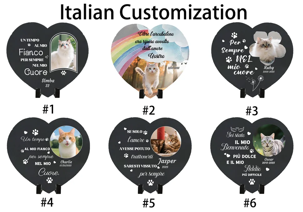 Personalized Pet Memorial Stone,Custom Cat Grave Marke Plaque With Photo&Name,Garden Slate Tombstone Pet Loss Remembrance Gift 27