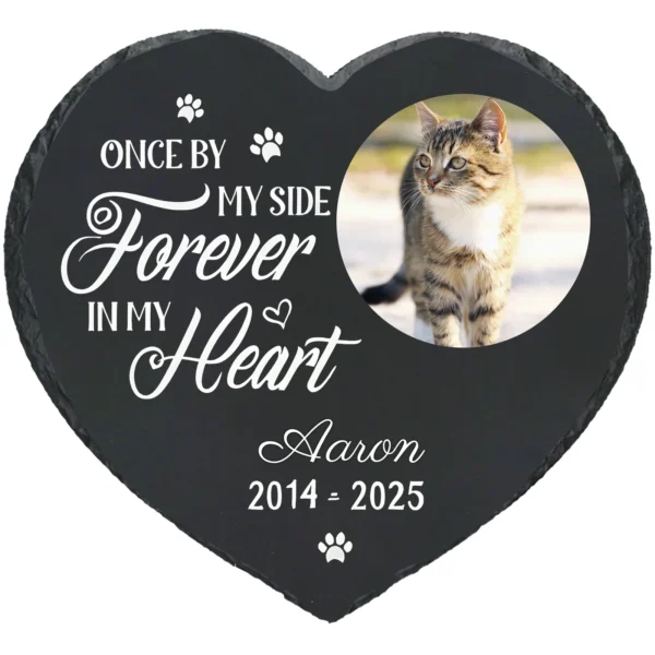 Personalized Pet Memorial Stone,Custom Cat Grave Marke Plaque With Photo&Name,Garden Slate Tombstone Pet Loss Remembrance Gift 13