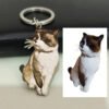 Custom Cat Memorial Keychain, Personalized Pet Photo Pendant, Cat Sympathy Remembrance Gift