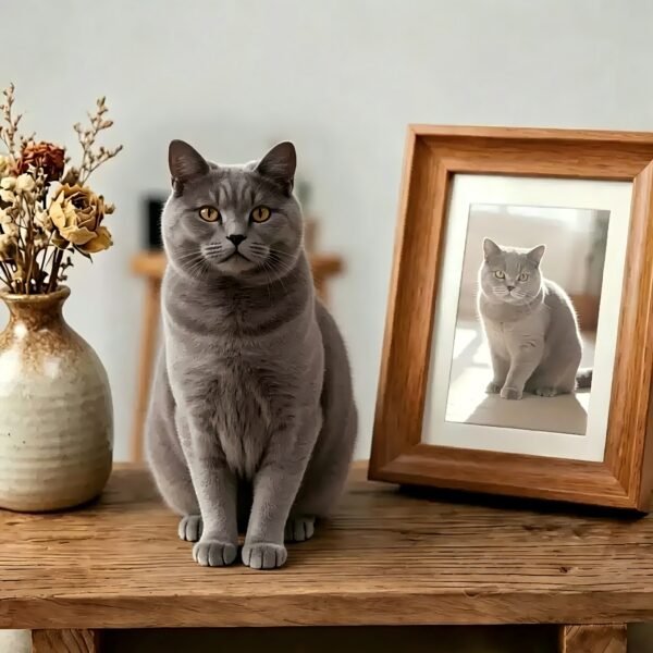 Custom needle felt full-body cat figurine, handmade wool cat memorial sculpture keepsake