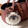 Hand needle felted realistic ragdoll cat head bag charm, custom personalized pet photo hanging ornament, handmade cat memorial keychain accessory gift for cat lovers