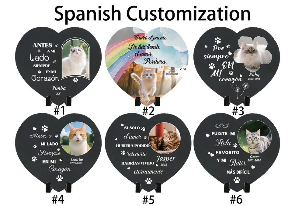 Personalized Pet Memorial Stone,Custom Cat Grave Marke Plaque With Photo&Name,Garden Slate Tombstone Pet Loss Remembrance Gift 29