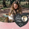 Personalized Pet Memorial Stone,Custom Cat Grave Marke Plaque With Photo&Name,Garden Slate Tombstone Pet Loss Remembrance Gift 2