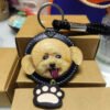 3D hand-carved full leather pet portrait keychain with gift box packaging, custom handmade pet memorial present for animal lovers