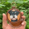Custom Hand-Carved 3D Full Leather Pet Portrait Keychain, Personalized Pet Memorial Keepsake Gift