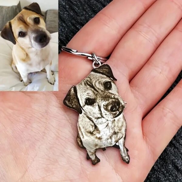 Personalized Dog Memorial Keychain, Custom Pet Photo Pendant, Dog Loss Keepsake Remembrance Gift