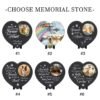 6 design styles for personalized pet memorial stones, heart-shaped slate grave markers with photo, name, date and quotes, custom cat and dog loss remembrance keepsakes