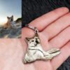 Personalized Cat Memorial Keychain, Custom Pet Photo Pendant, Cat Loss Sympathy Remembrance Gift