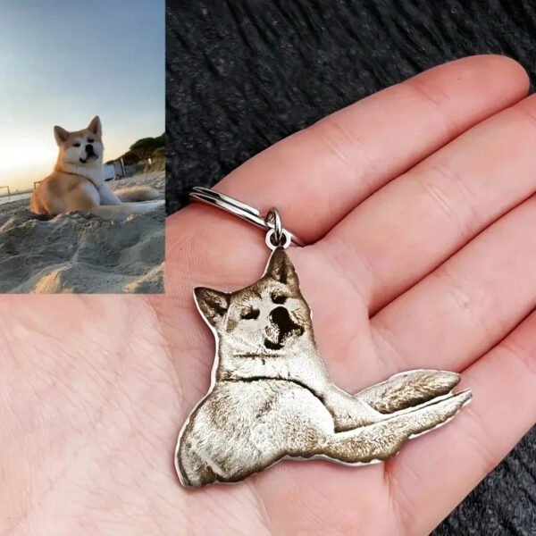 Personalized Cat Memorial Keychain, Custom Pet Photo Pendant, Cat Loss Sympathy Remembrance Gift