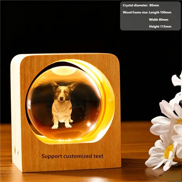 8cm-Crystal-Ball-Engraved-Photo-with-Square-Wooden-Frame