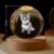 8cm Crystal Ball Engraved Photo wood base
