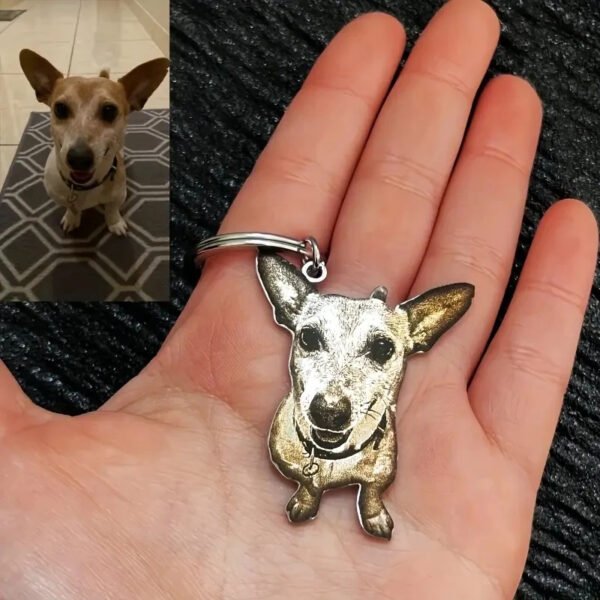 Custom Dog Memorial Keychain, Personalized Pet Photo Pendant, Pet Loss Remembrance Keepsake Gift