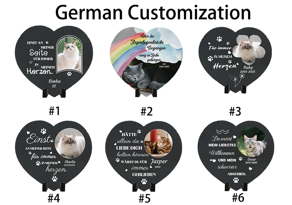 Personalized Pet Memorial Stone,Custom Cat Grave Marke Plaque With Photo&Name,Garden Slate Tombstone Pet Loss Remembrance Gift 26