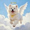 Angel Memorial Pet Portrait - Custom Dog/Cat Artwork with Angel Wings