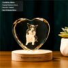 Custom Pet Photo Crystal Ornament | Engraved & Color Printed Personalized Memorial Keepsake with LED Base