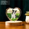 Hearet A Faceted Crystal Printed colorful Photo Plaque with Wooden Base