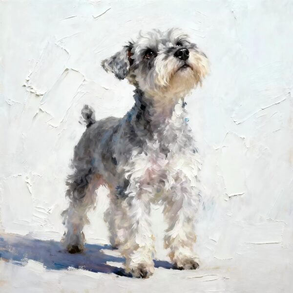 Minimalist Neutral Background Custom Pet Oil Painting - Simple Pet Art