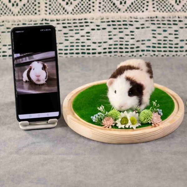 Custom spotted hamster wool felt sculpture, personalized pet loss souvenir handmade from pet photographs
