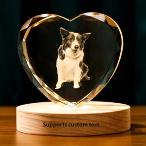 Custom Pet Photo Crystal Plaque - Engraved or Color Printed Personalized Memorial Keepsake with LED Base Custom Pet Photo Crystal Plaque - Engraved or Color Printed Personalized Memorial Keepsake with LED Base
