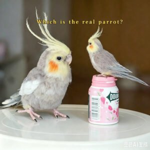Needle Felted Cockatiel Figurine, Handmade Wool Parrot Statue Home Decor