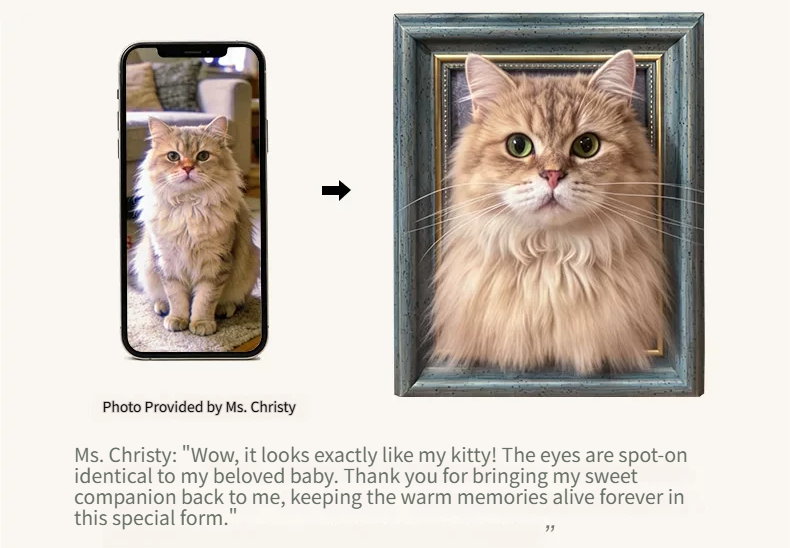 Blank template for custom handmade wool felt pet portrait preview, customizable pet memorial frame mockup for dog and cat handmade keepsake display
