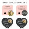 How to customize your personalized pet memorial stone, step-by-step guide to upload pet photo and add name/date, custom heart-shaped slate grave marker process