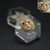 Personalized Hexagon Acrylic Pet Fur Keepsake Box, Custom Engraved Cat Dog Photo Name Date Hair Storage Memorial Gift For Pet Loss Lovers