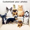 Customize your pet photo to make 3D shaped full body plush pillow, multi-size cutout dog cat bird small pet portrait pillow display