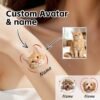 Custom pet portrait temporary tattoo sticker personalized with pet name, custom dog cat photo avatar temporary tattoo on arm, fur baby memorial keepsake gift