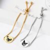 Gold & Silver Adjustable Custom Pet Portrait Bracelet, Laser Engraved Stainless Steel Pet Photo Memorial Wrist Jewelry For Dog Cat Mom