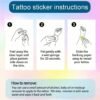 Instructions for applying and removing custom pet portrait temporary tattoo stickers, step-by-step guide for waterproof temporary tattoos