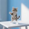 Custom kitten photo acrylic standee, personalized cat portrait desktop display stand, pet memorial desk ornament