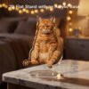 Custom orange cat photo acrylic standee, personalized pet portrait desktop display ornament, pet memorial keepsake