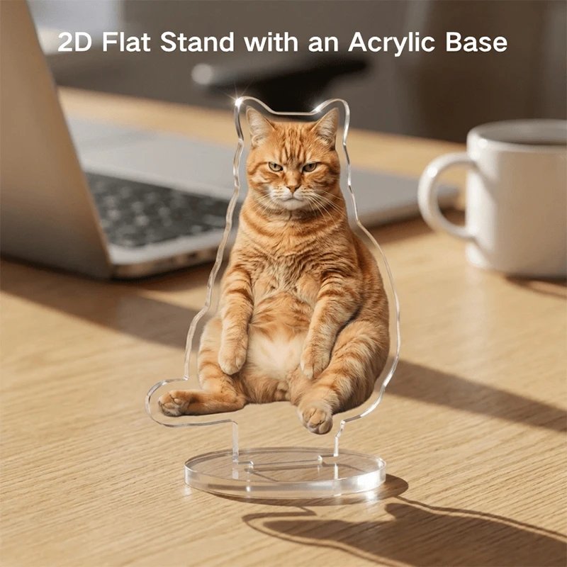 Personalized Acrylic Pet Photo Standee, Custom Pet Portrait