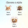 Choose your style, 3 design options for custom pet portrait temporary tattoo stickers, personalized cat and dog tattoo with pet name