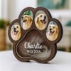 Custom Paw Shaped Wooden Pet Fur Memorial Keepsake Box
