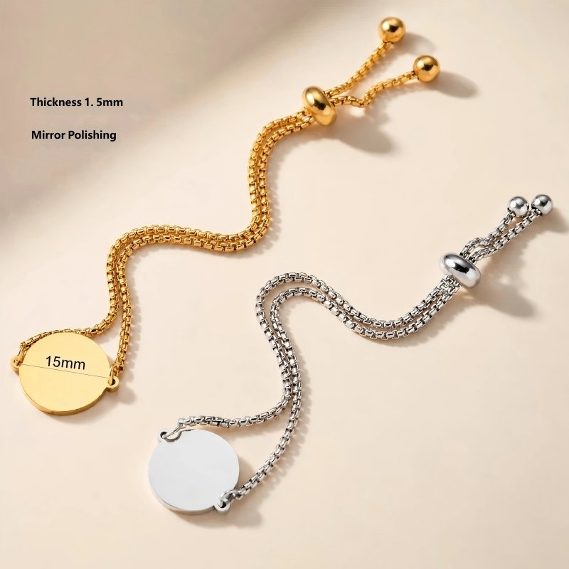 Gold & Silver Adjustable Custom Pet Portrait Bracelet, Laser Engraved Stainless Steel Pet Photo Memorial Wrist Jewelry For Dog Cat Mom Keepsake Gift