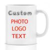 C handle white mug